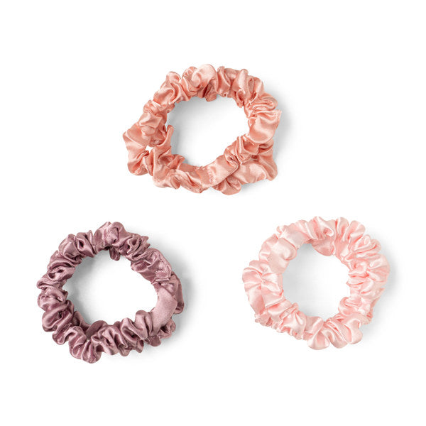 Crush Take Care Silky Satin Scrunchies Multi Pink, coral, mauve tones 6 Piece Set Phoenix Nationale
