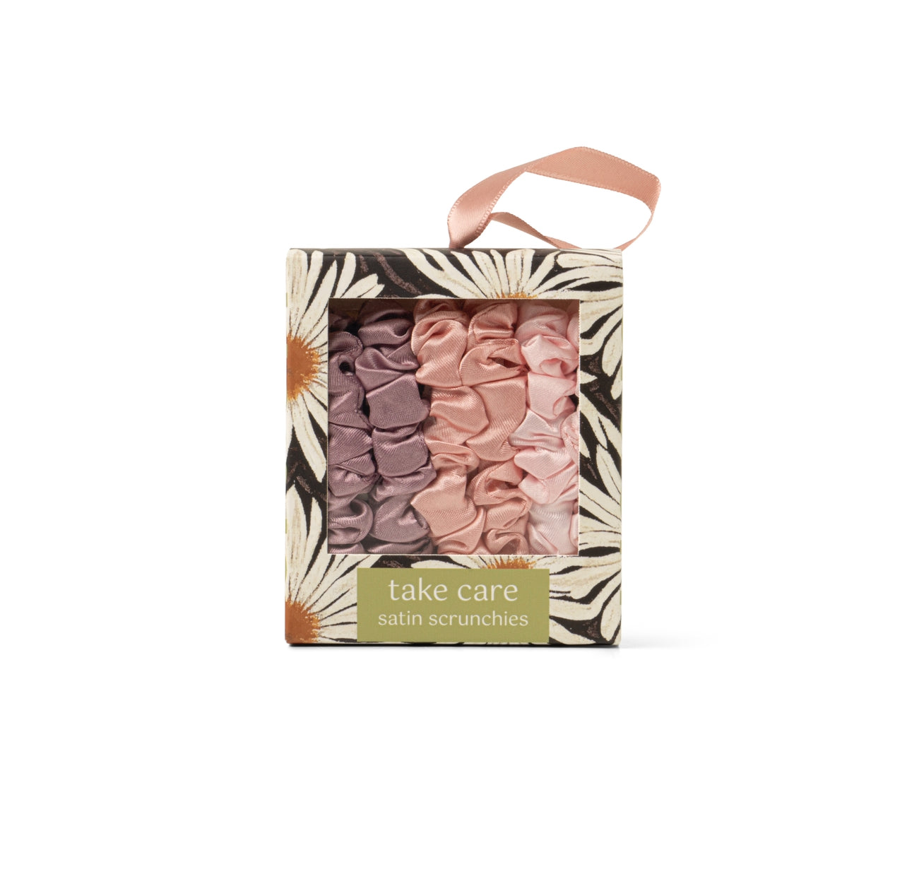 Crush Take Care Silky Satin Scrunchies Multi Pink, coral, mauve tones 6 Piece Set Phoenix Nationale