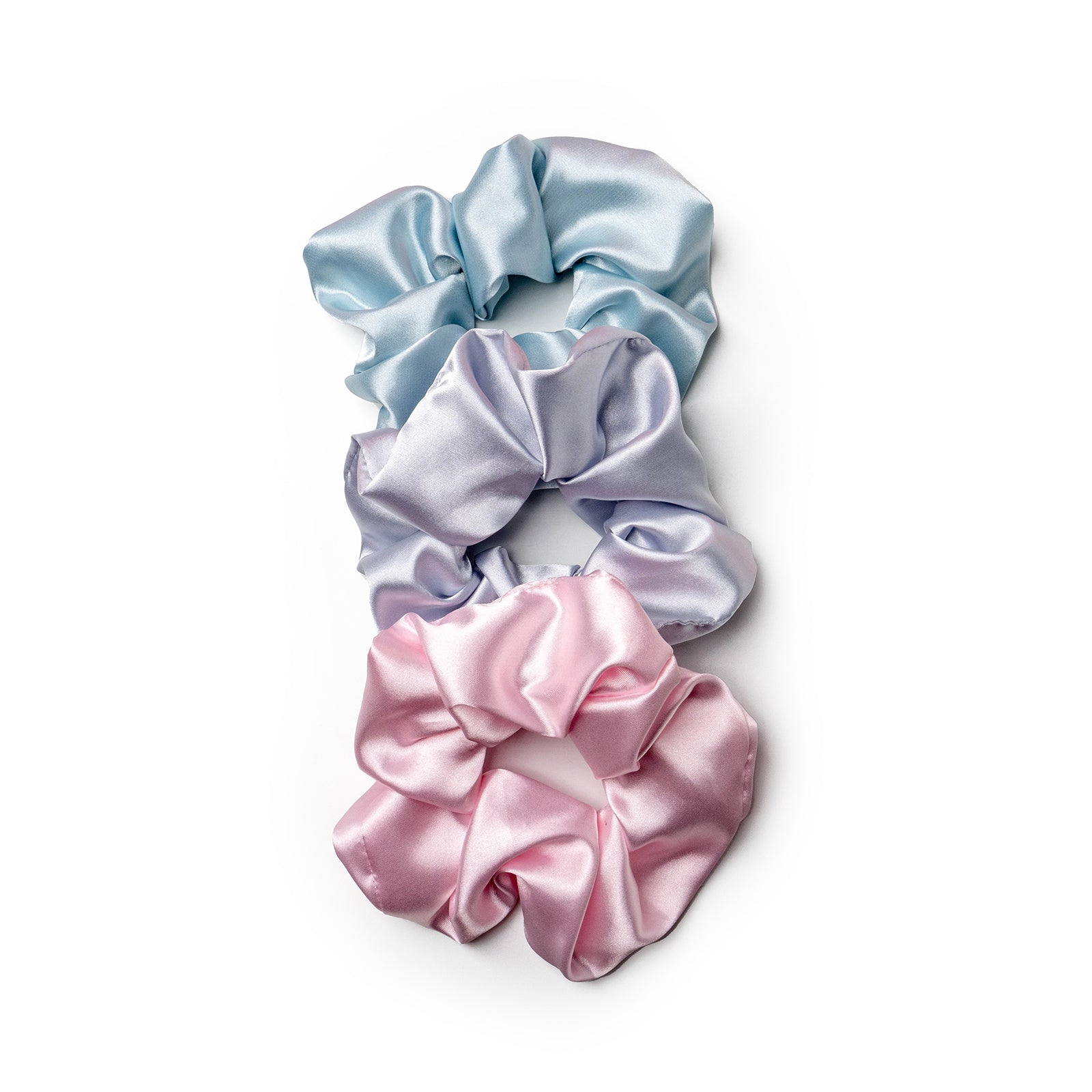 Lemon Lavender Mane Squeeze Silky Satin Scrunchie 3-Piece Set - Pastel Dreams Phoenix Nationale