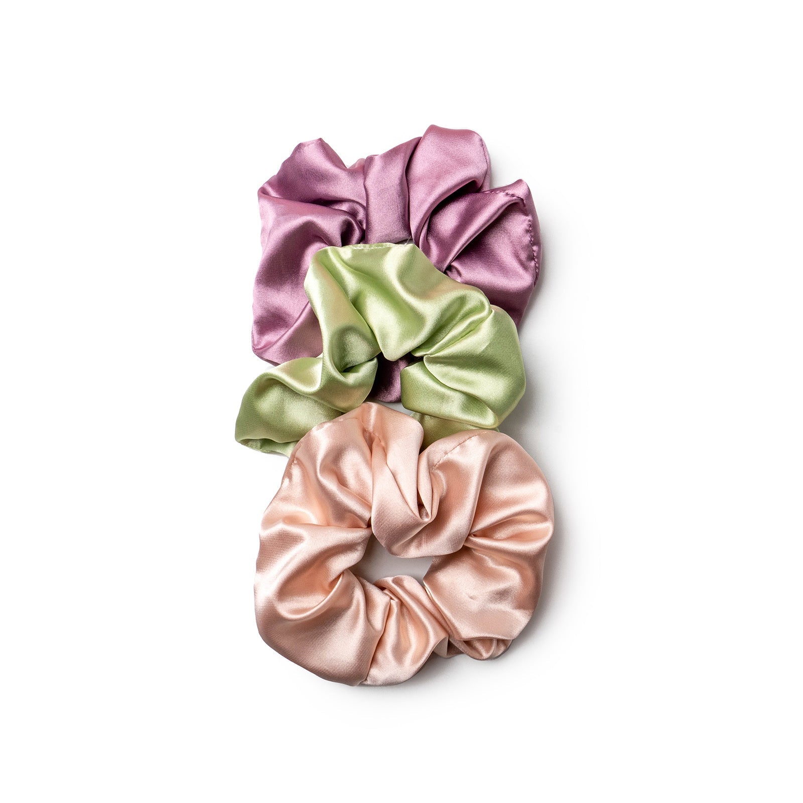 Lemon Lavender Mane Squeeze Silky Satin Scrunchie 3-Piece Set - Sorbet Delight Phoenix Nationale