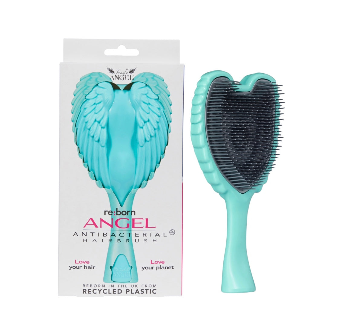 Tangle Angel RE:BORN Aqua reborn in the UK from recycled plastic, antibacterial hairbrush, love your hair, love your planet Phoenix Nationale