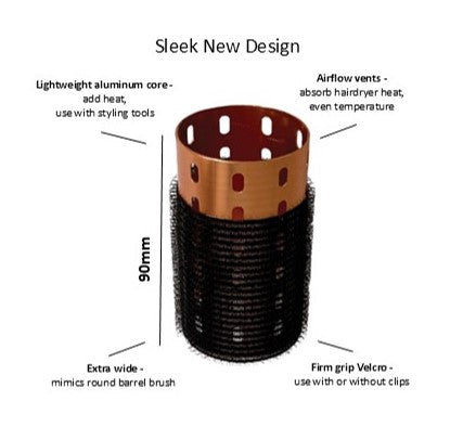 PN Velcro Thermal Rollers Black Rose Gold Mixed Set x