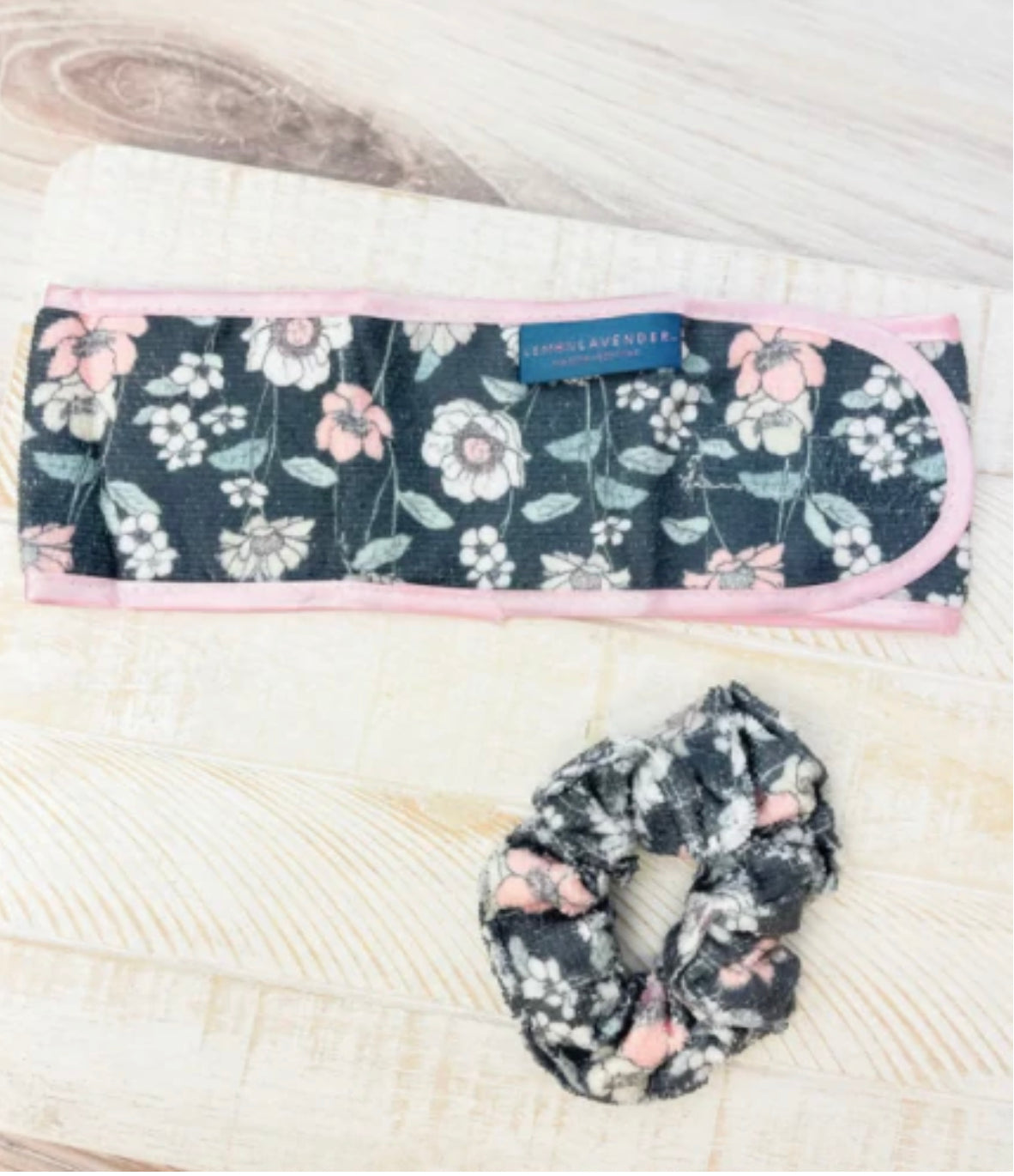 Lemon Lavender® High & Dry Microfiber Scrunchie & Headband Duo Floral Phoenix Nationale