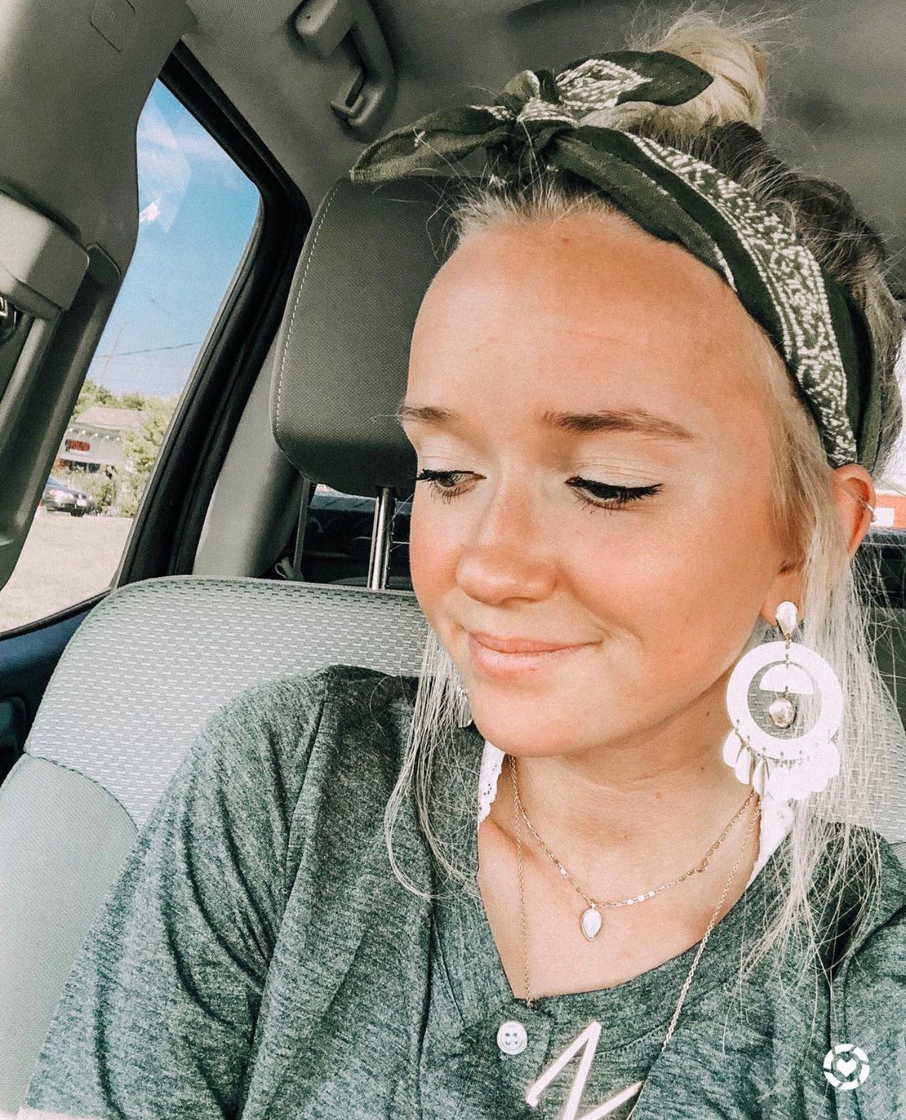 Olivia Moss® Silky Satin Hair Scarf | Paisley Sage & White