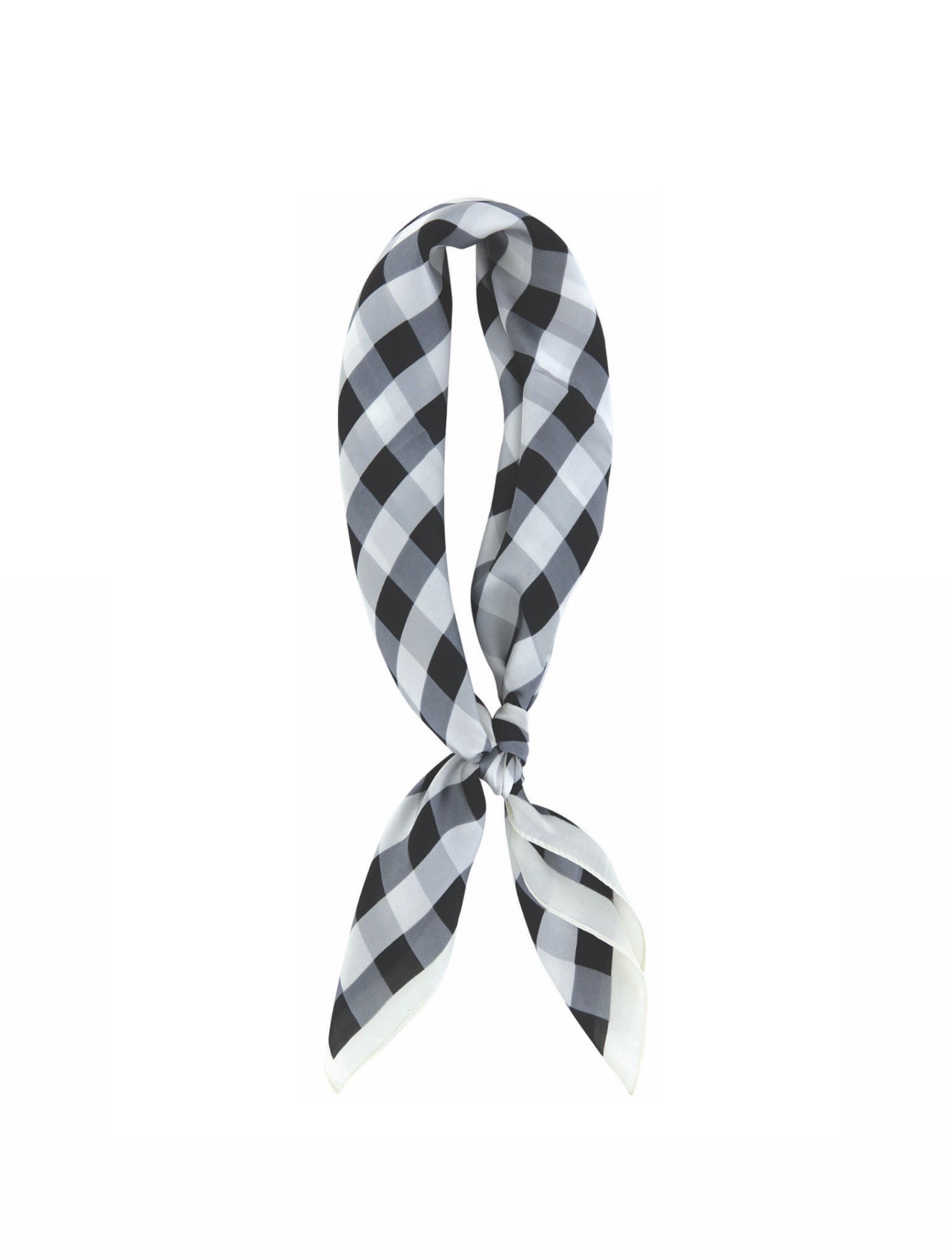 Olivia Moss® Silky Satin Hair Scarf Checks Black White