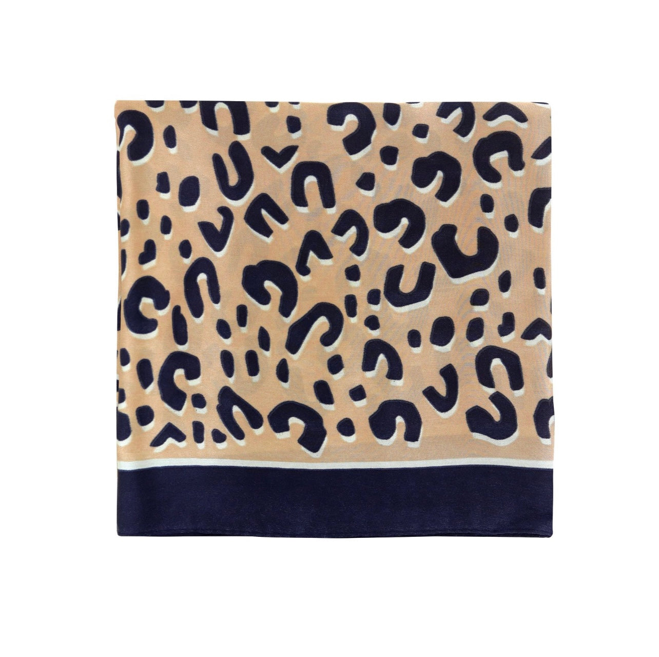 Olivia Moss® Silky Satin Hair Scarf Every Day Every Way | Cheetah Tan & Navy | Phoenix Nationale