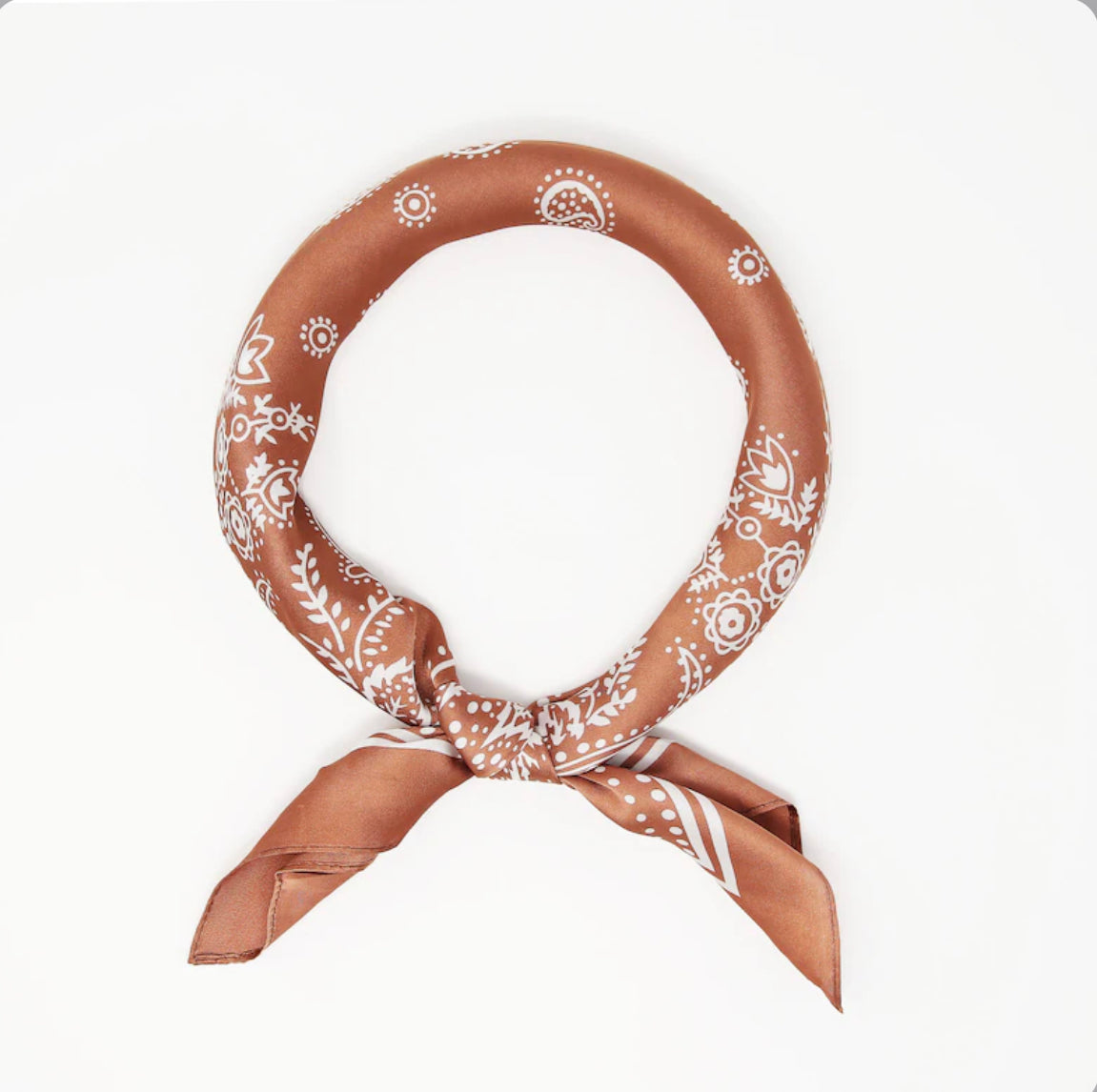 Olivia Moss® Silky Satin Hair Scarf Every Day Every Way | Paisley Rust & White | Phoenix Nationale