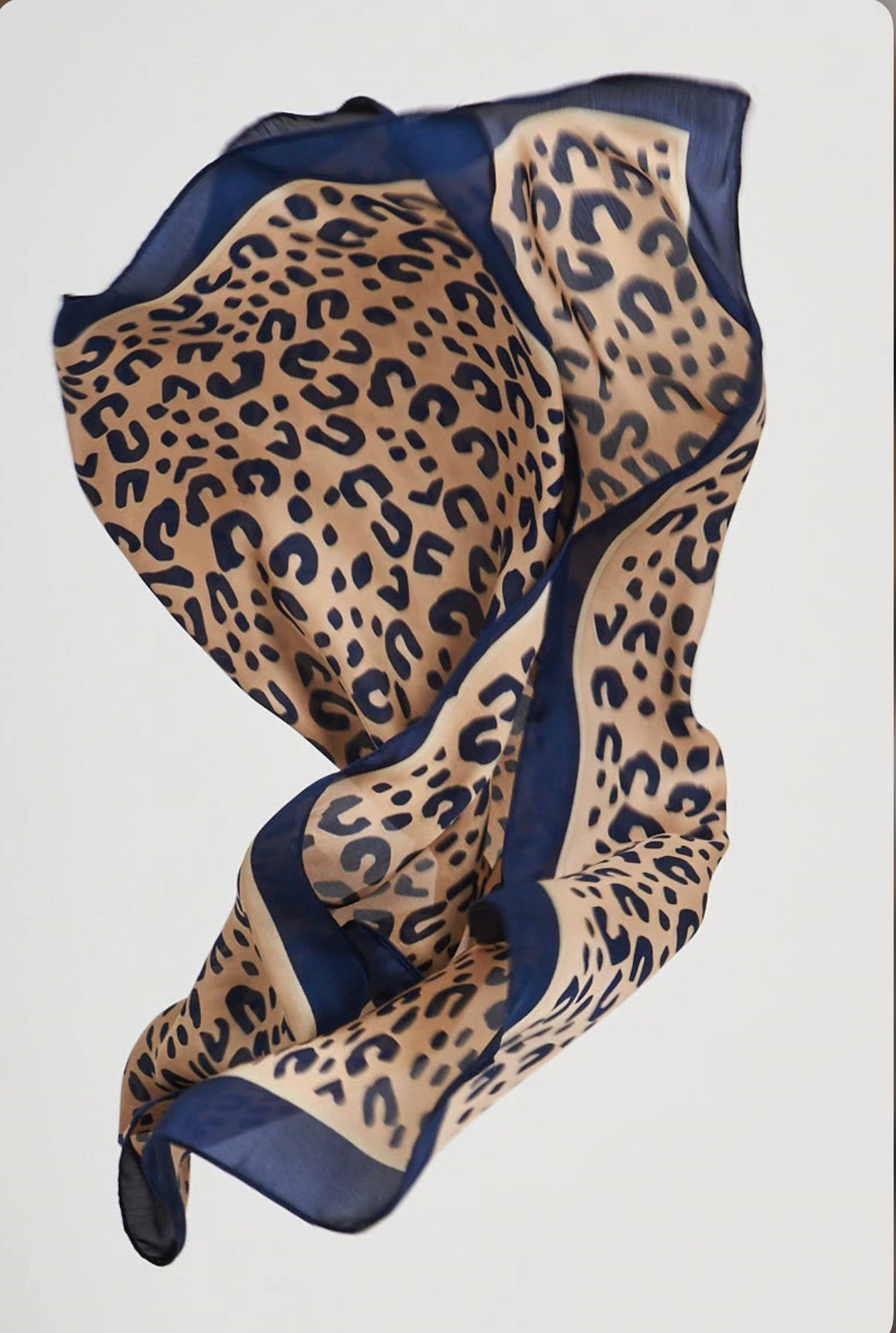 Olivia Moss® Silky Satin Hair Scarf Every Day Every Way | Cheetah Tan & Navy | Phoenix Nationale
