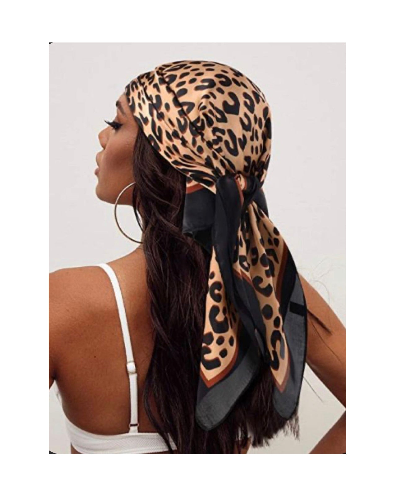 Olivia Moss® Silky Satin Hair Scarf | Cheetah Tan & Black