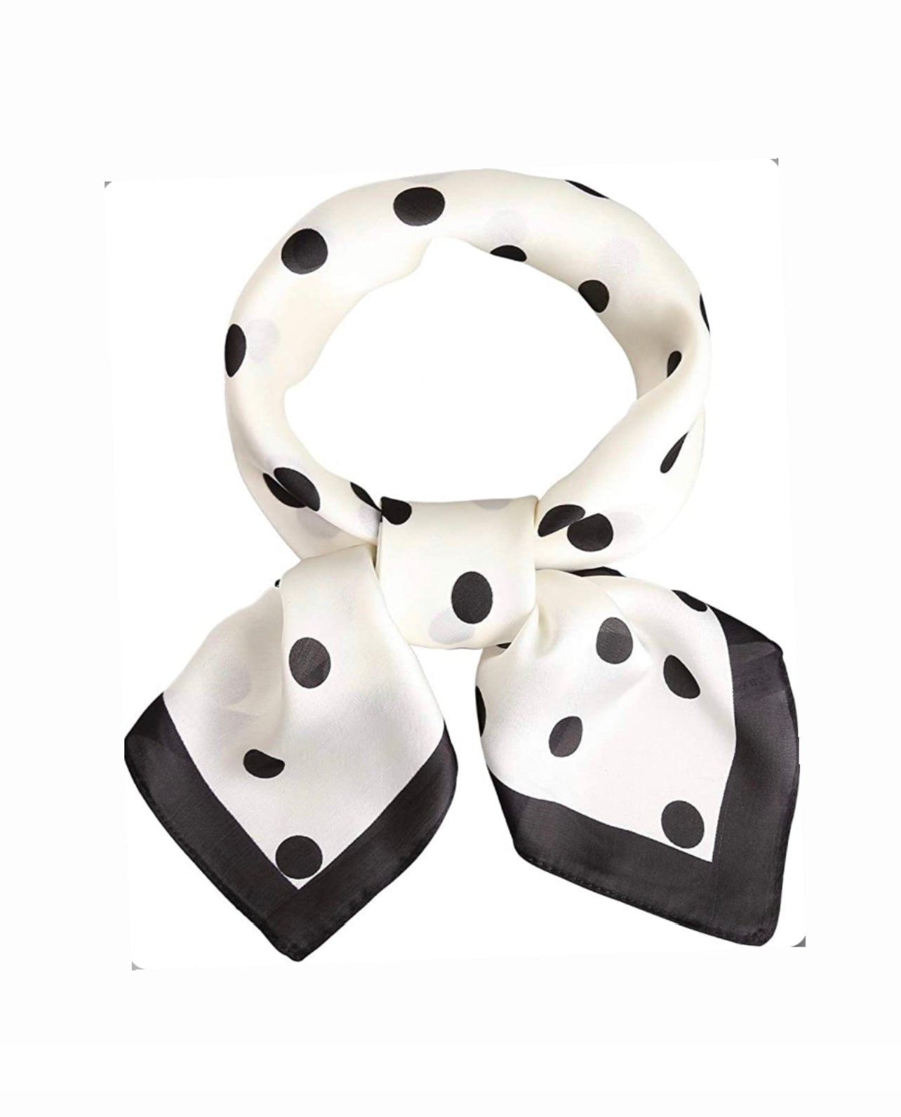 Olivia Moss® Silky Satin Hair Scarf Every Day Every Way | Polka Dots White & Black | Phoenix Nationale