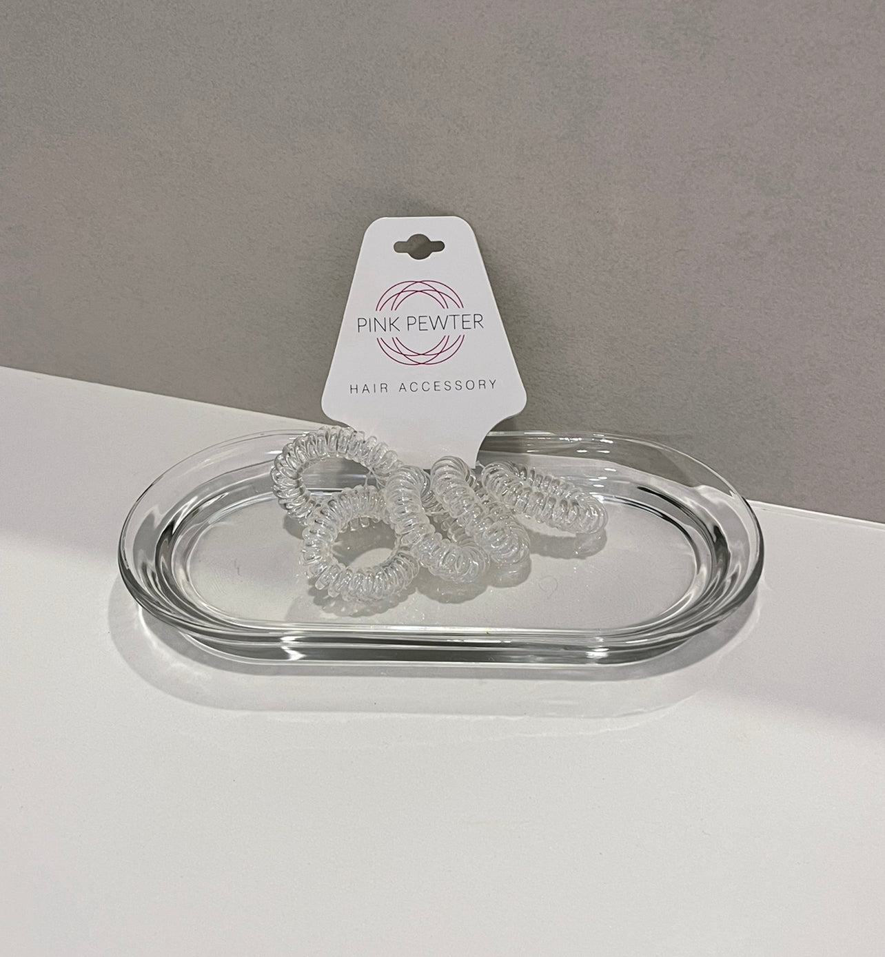 Pink Pewter Hair Twists - Clear - 5pc Phoenix Nationale 