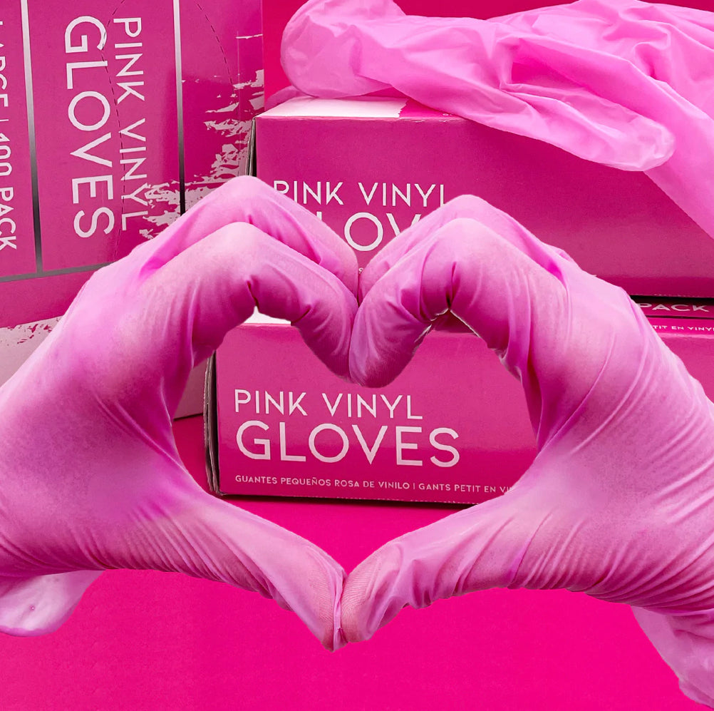 COLORTRAK - PINK VINYL DISPOSABLE GLOVES 100PK - MEDIUM | Phoenix Nationale