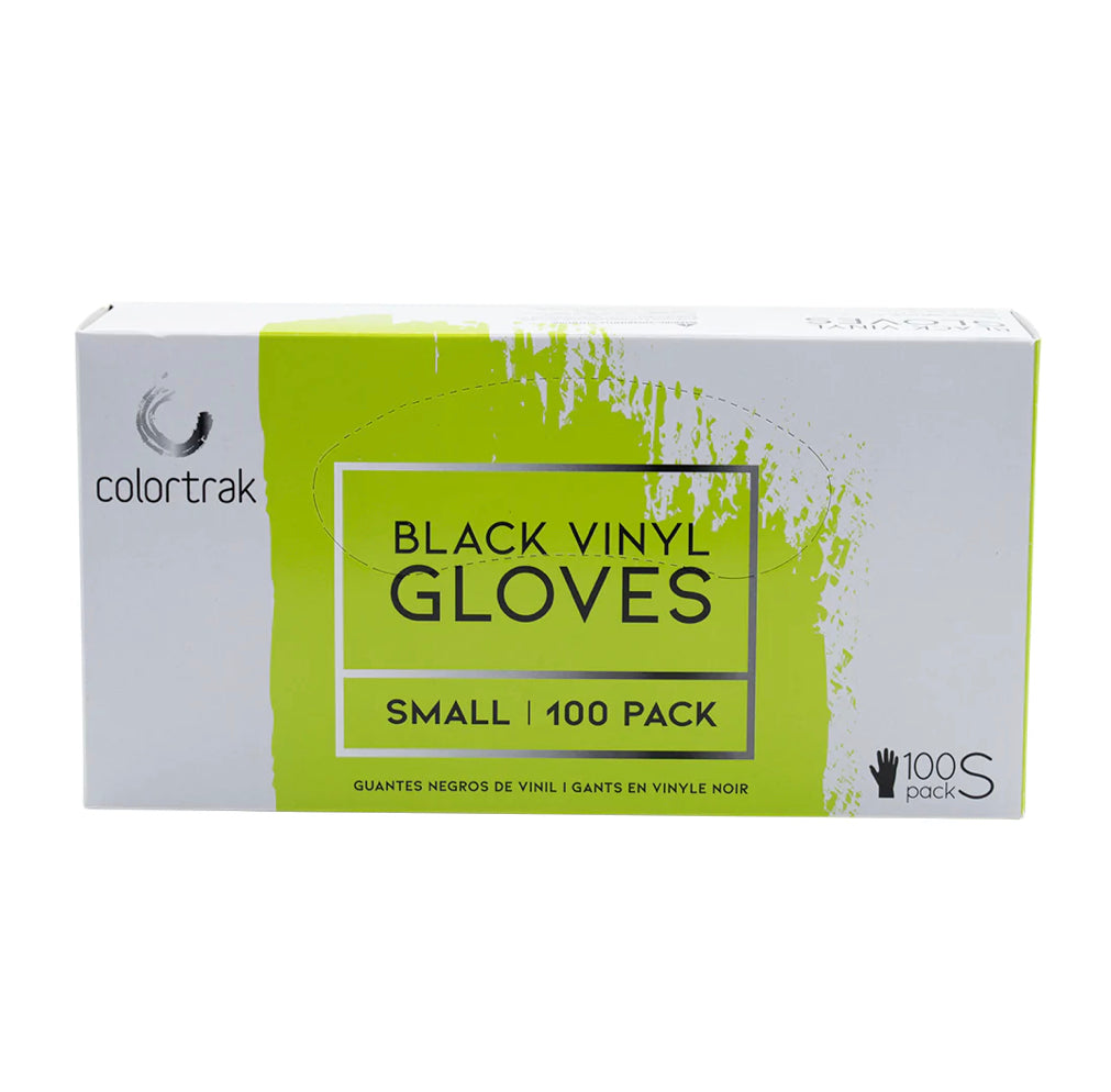 COLORTRAK - BLACK VINYL DISPOSABLE GLOVES 100PK - SMALL | Phoenix Nationale