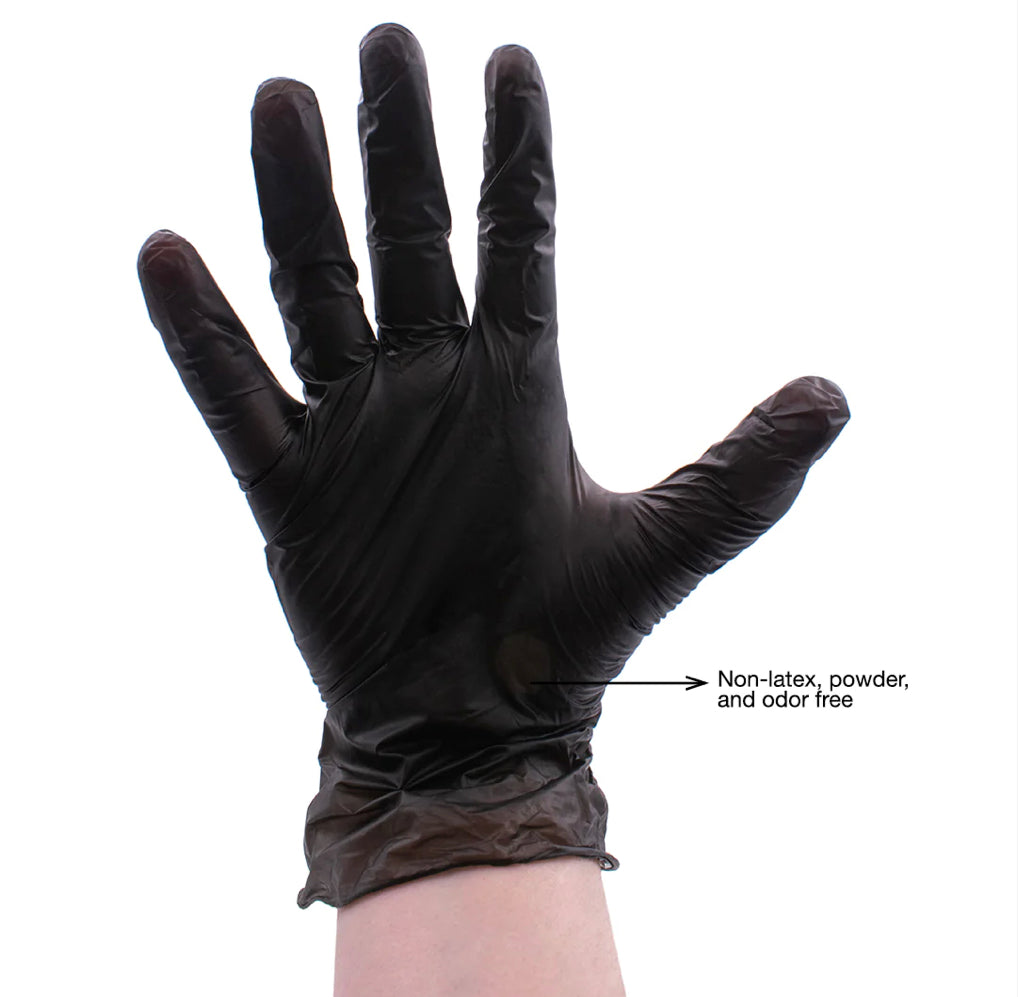 COLORTRAK - BLACK VINYL DISPOSABLE GLOVES 100PK - SMALL | Phoenix Nationale