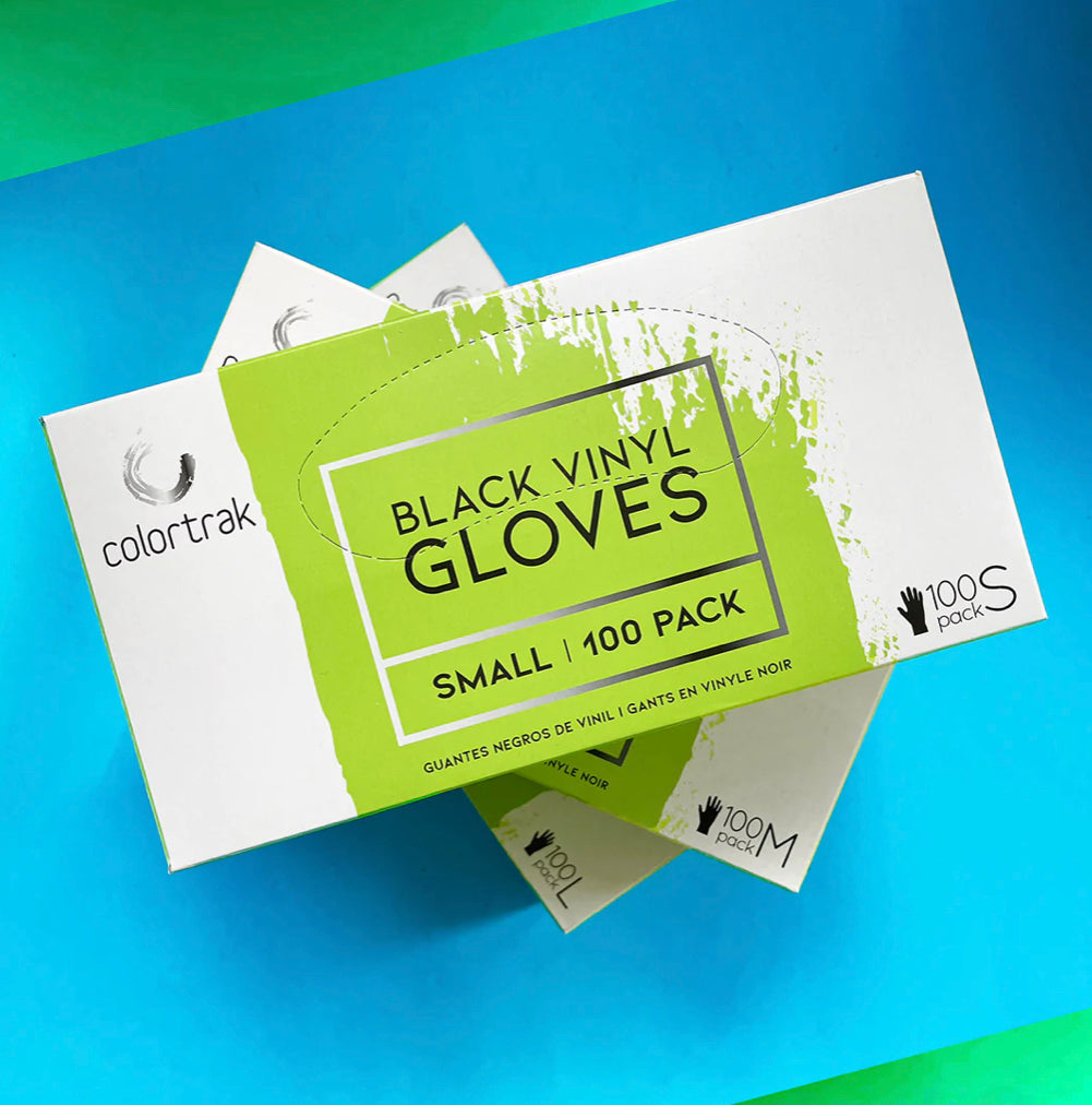 COLORTRAK - BLACK VINYL DISPOSABLE GLOVES 100PK - SMALL | Phoenix Nationale
