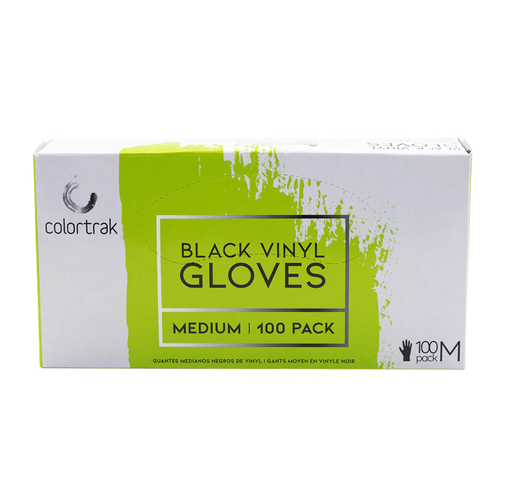 COLORTRAK - BLACK VINYL DISPOSABLE GLOVES 100PK - MEDIUM| Phoenix Nationale