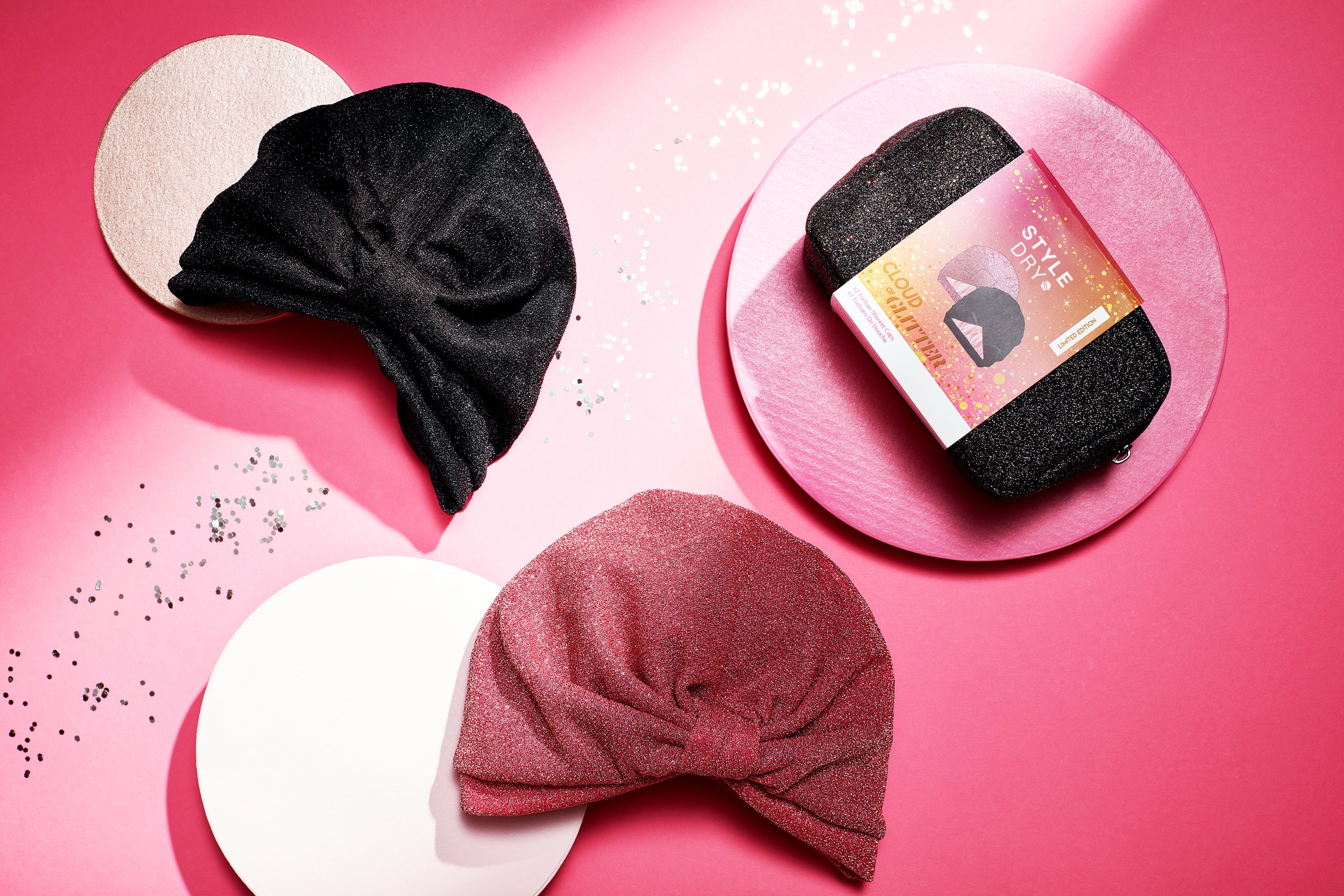 Glitter shower cap deals