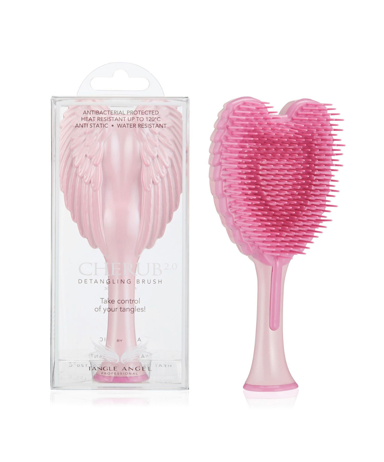 Tangle Angel Cherub 2.0 Gloss Pink with Pink Bristles | Children's Detangling Hairbrush Phoenix Nationale