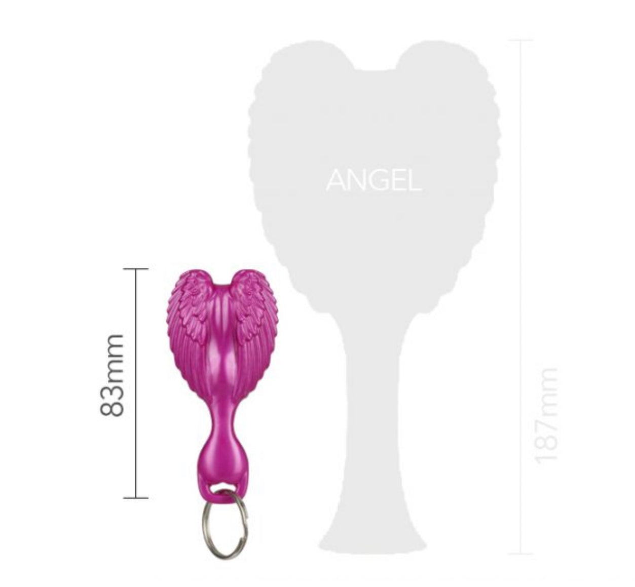 Tangle Angel Pocket-sized key ring brush - Fuchsia