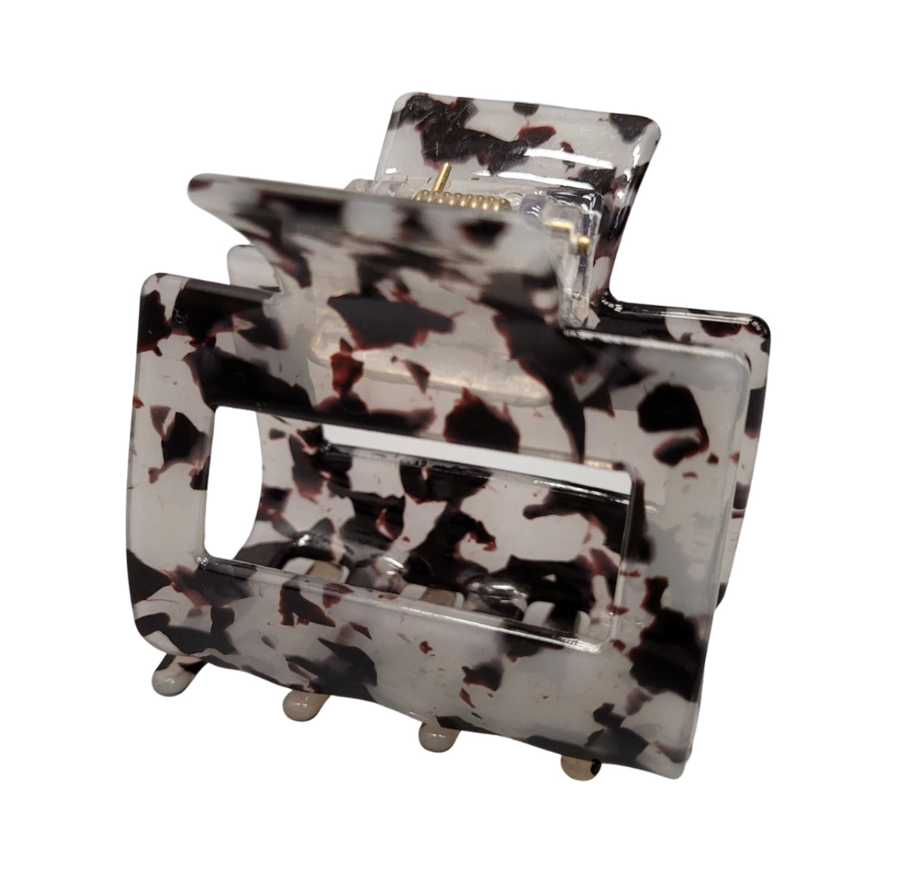 Pink Pewter Square Marbled Claw Hair Clip - Roar Phoenix Nationale