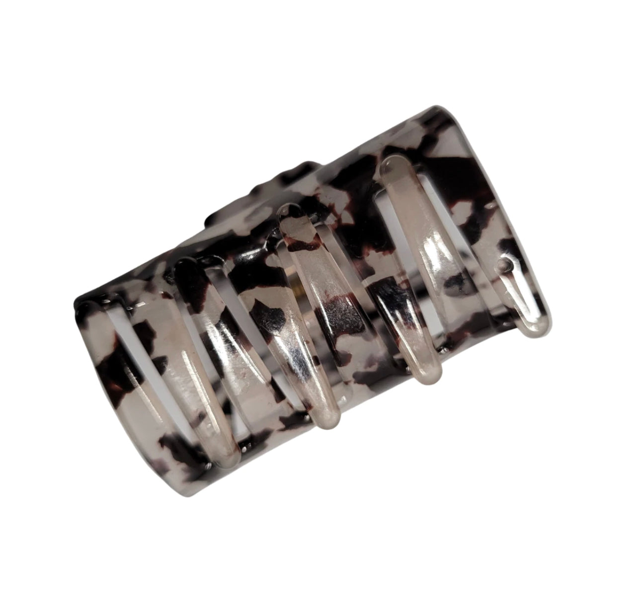 Pink Pewter Square Marbled Claw Hair Clip - Roar Phoenix Nationale