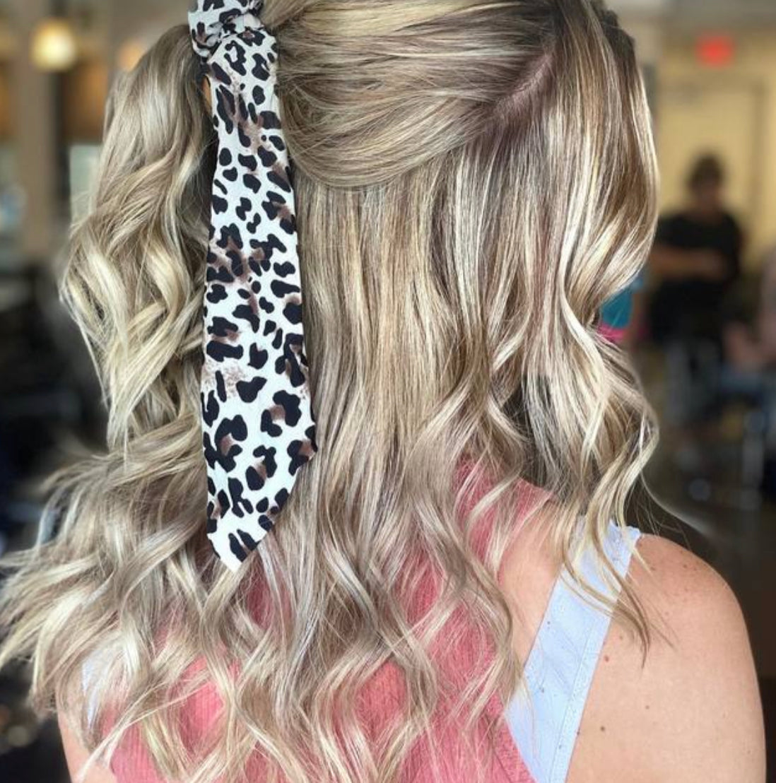 Pink Pewter Long Tail Scrunchie - Leopard Phoenix Nationale