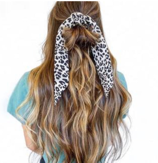 Pink Pewter Long Tail Scrunchie - Leopard Phoenix Nationale