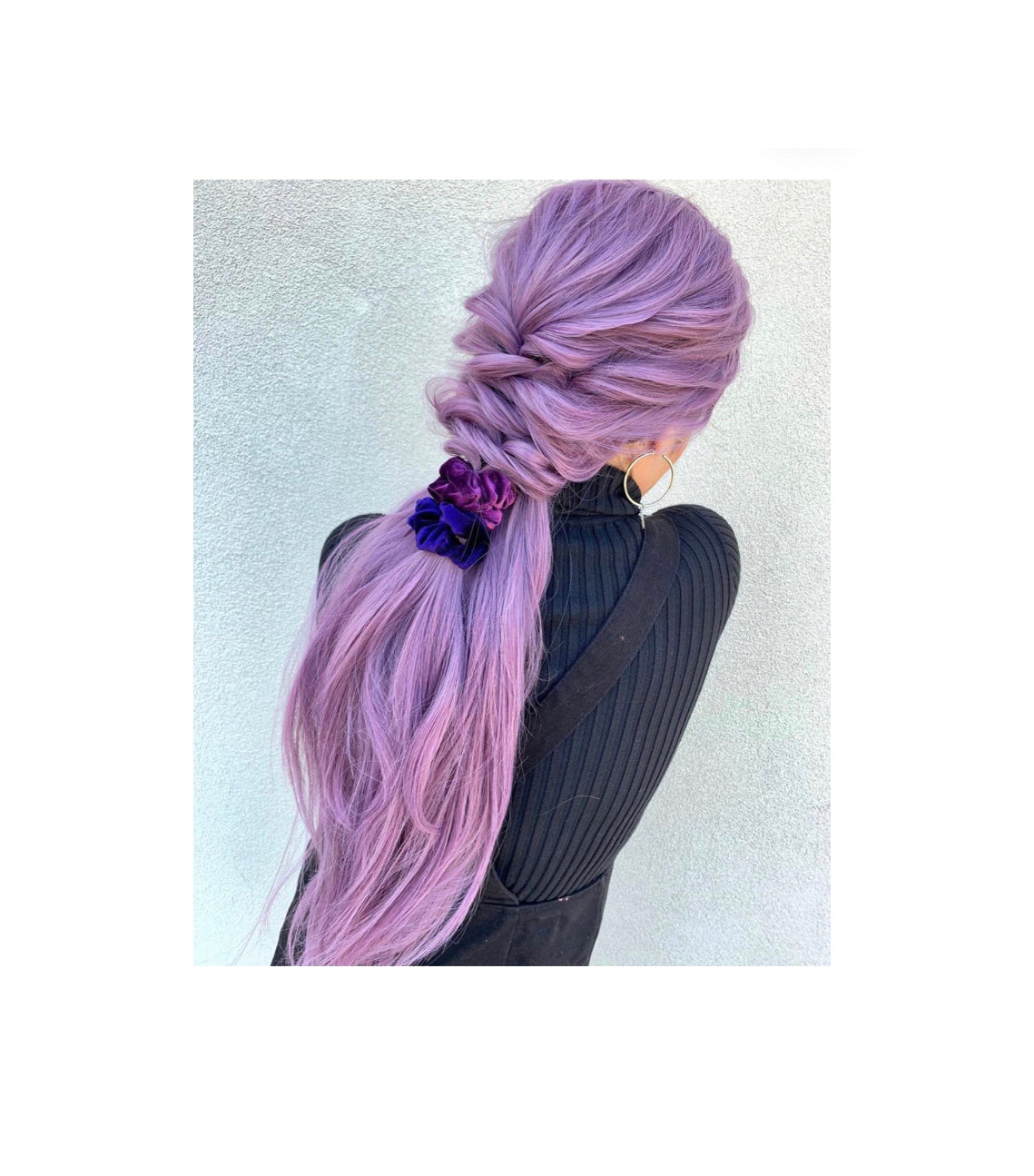 Pink Pewter Luxe Velvet Scrunchie - Grape X Phoenix Nationale
