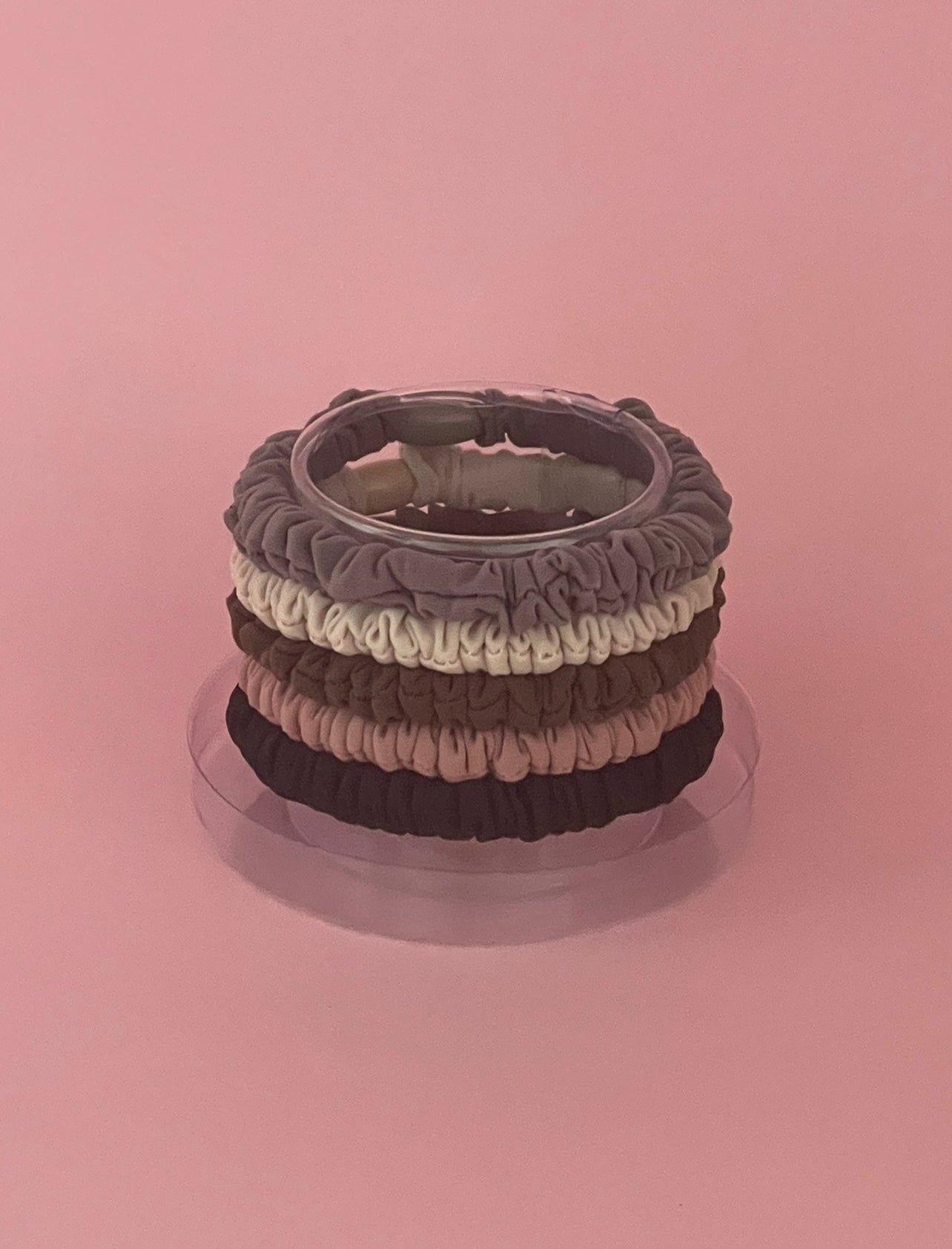 Pink Pewter Silk Slim Scrunchie 5 Piece Set - Neutral Phoenix Nationale