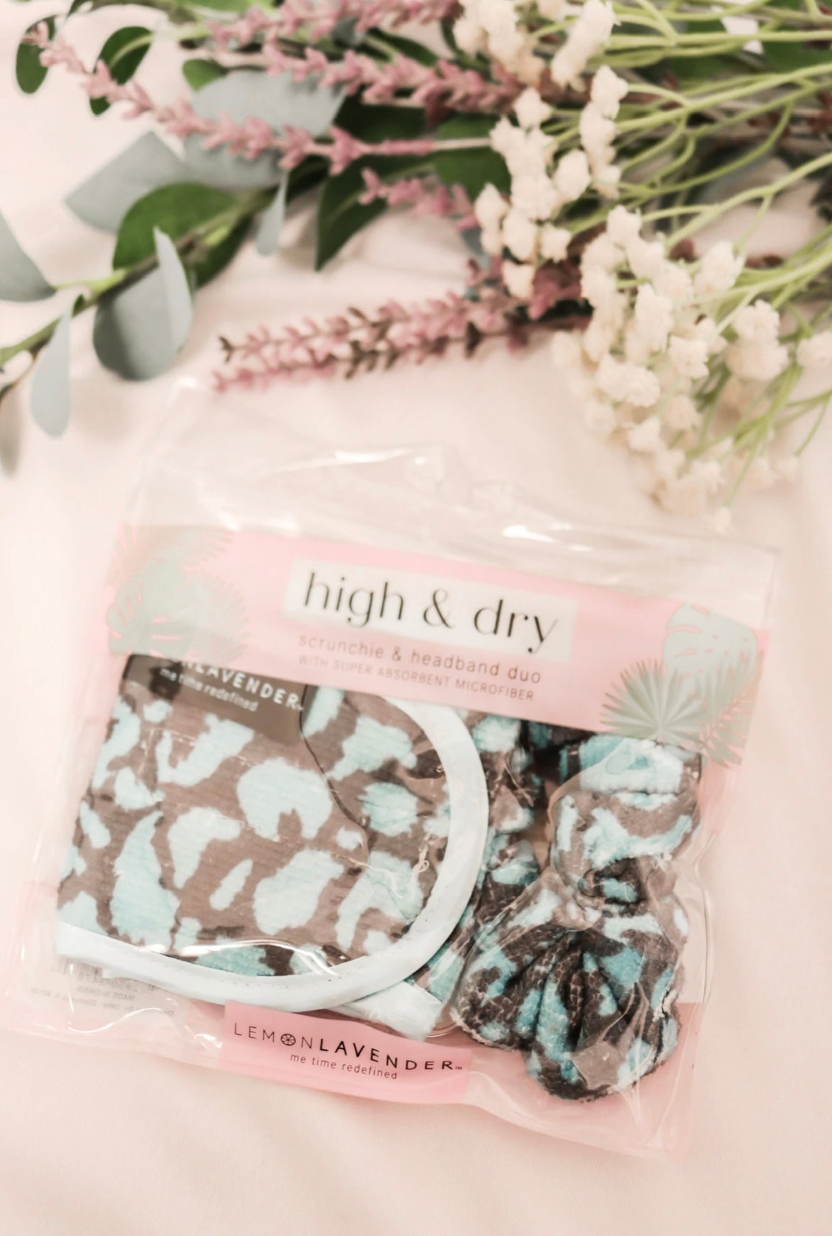 Lemon Lavender High & Dry Headband & Scrunchie Teal Grey Phoenix Nationale