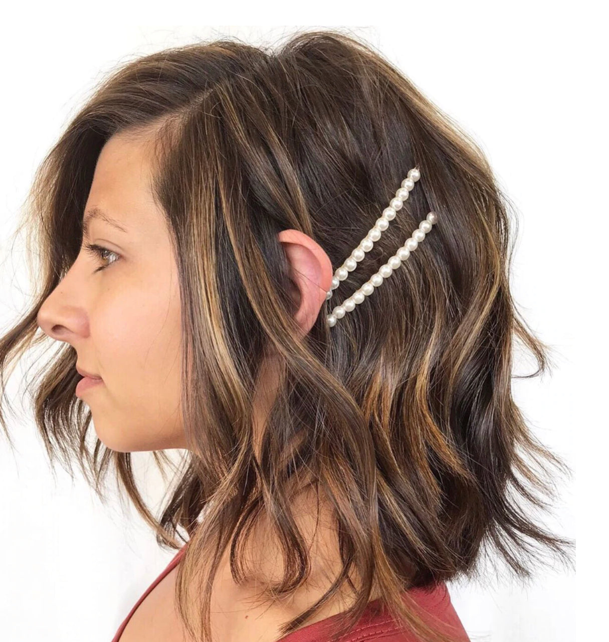 Pink Pewter Grace Kelly - Pearl Bobby Pins - 2pc | Phoenix Nationale