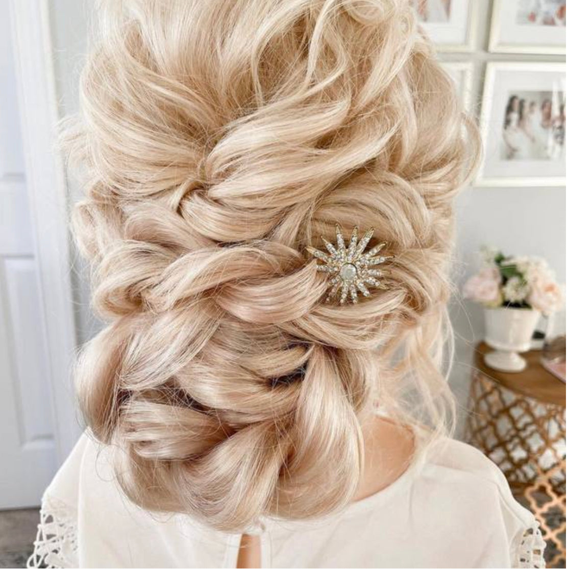 Pink Pewter Astria - Spiked Star Metal Hair Comb | Phoenix Nationale
