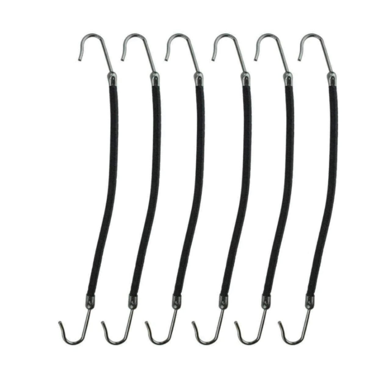 Pink Pewter Bungee Professional Quality Elastics With Hooks - 6pc 5" Black | Phoenix Nationale 