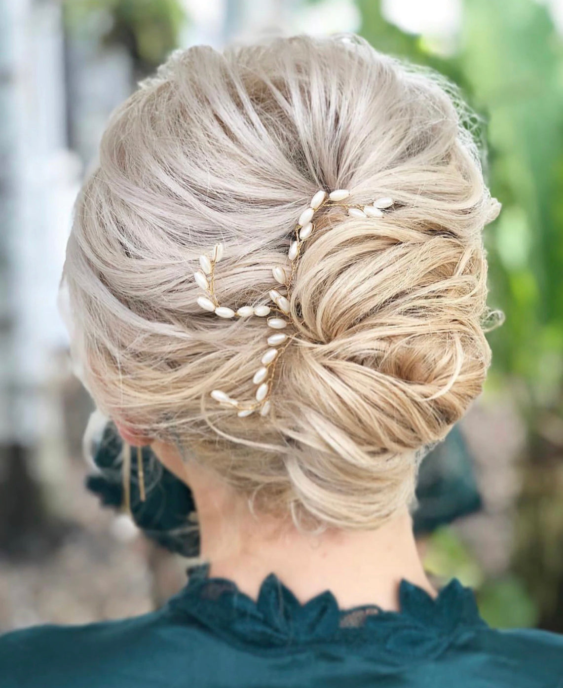 Pink Pewter Zara - Pearl Woven Tree 2pc Hair Pins | Phoenix Nationale