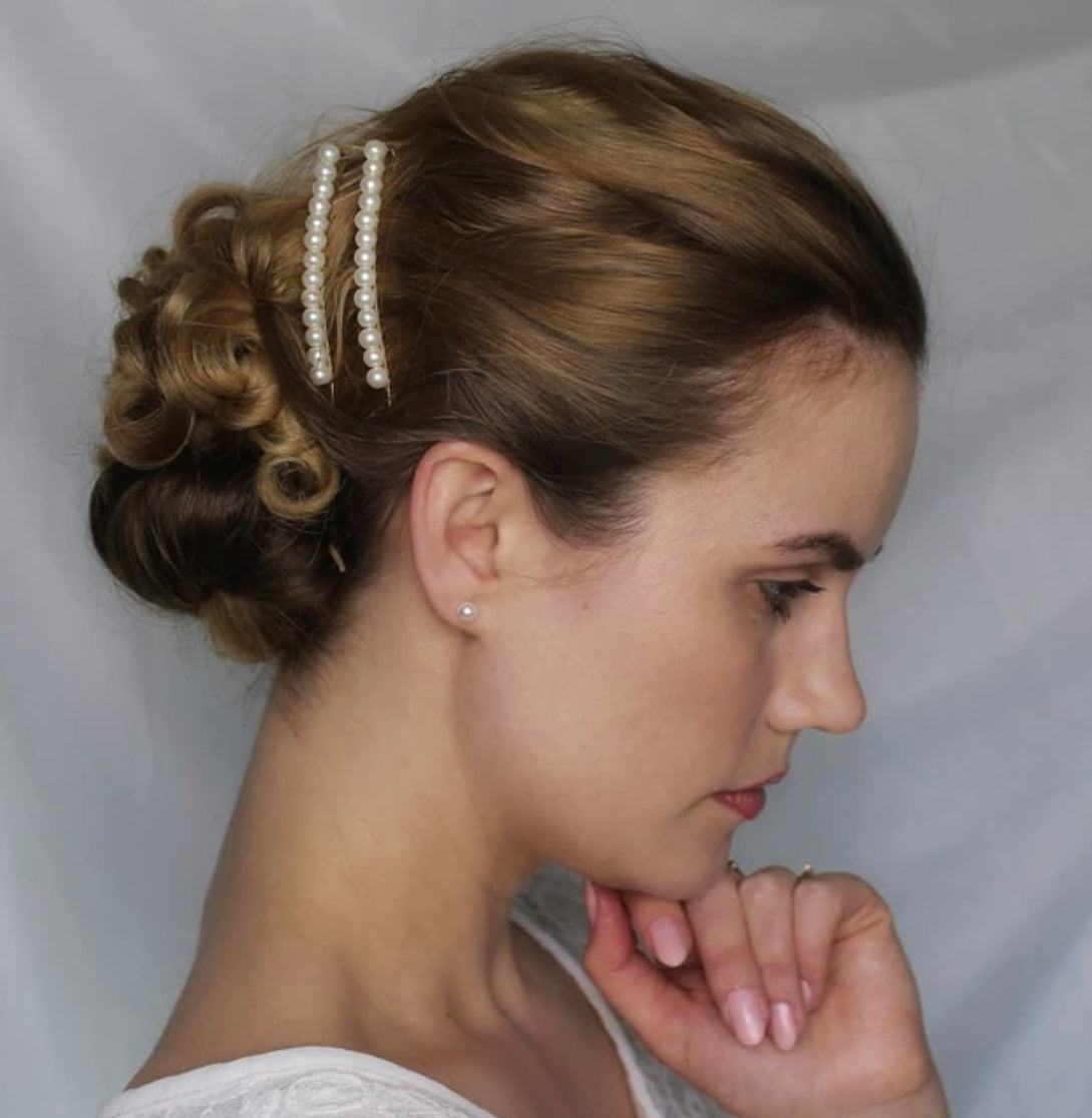 Pink Pewter Grace Kelly - Pearl Bobby Pins - 2pc | Phoenix Nationale