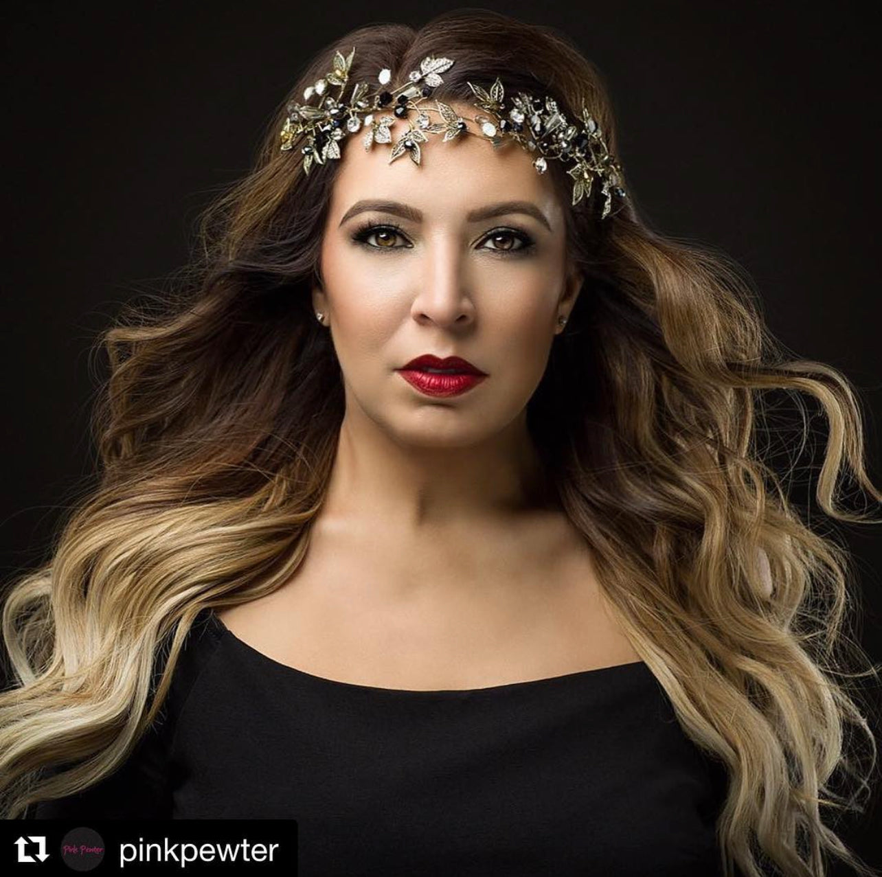 Pink Pewter Bexley - Luxe Collection - Ribbon Headpiece | Phoenix Nationale