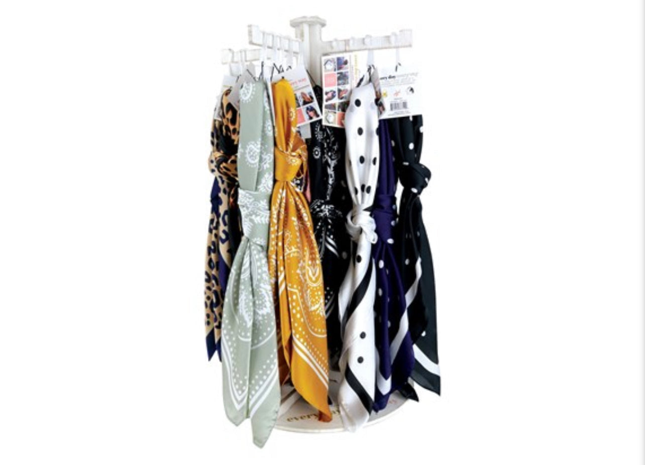 Olivia Moss® Silky Satin Hair Scarf | Paisley Sage & White