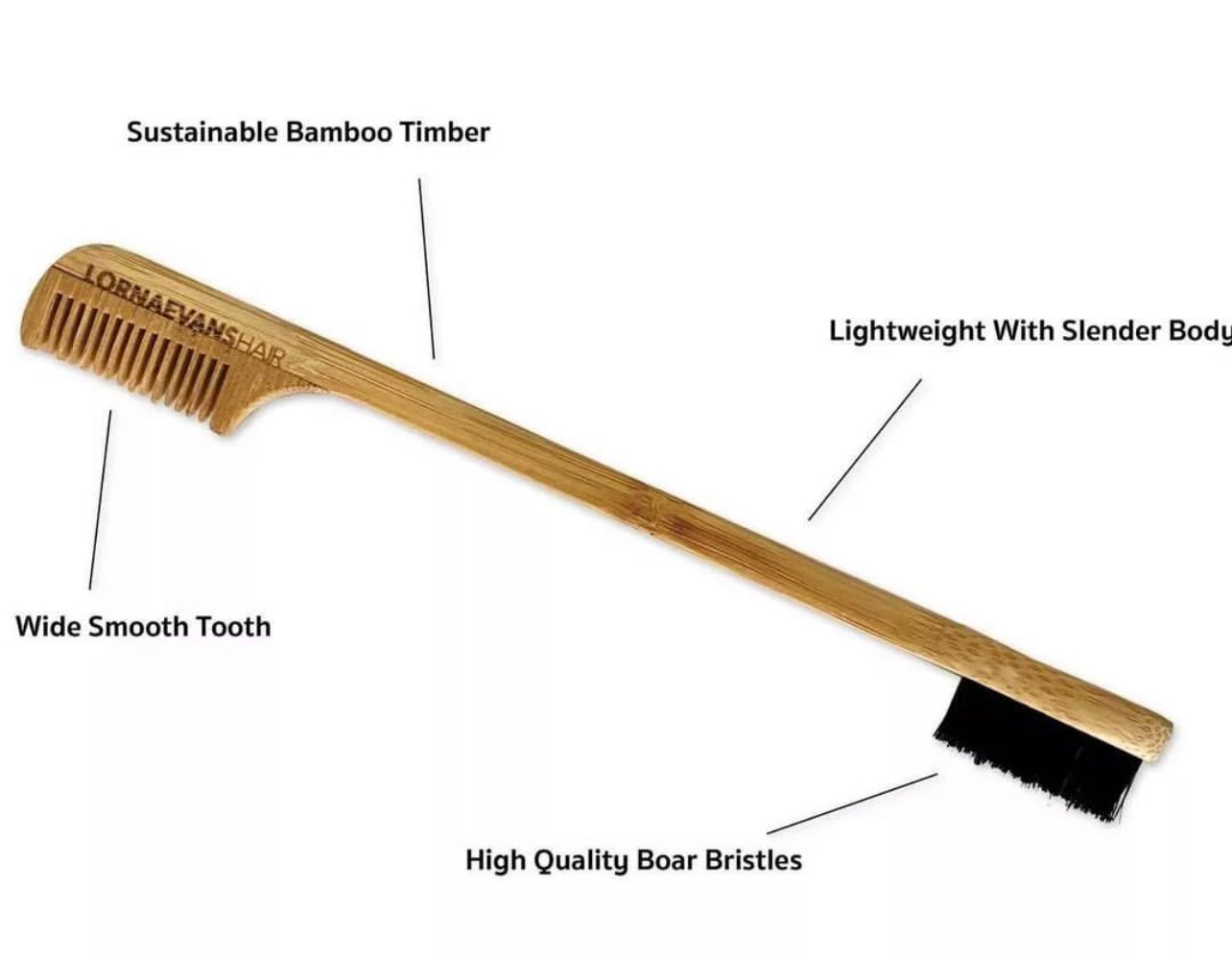 LE Paddle Brush & Edge Control Brush & Comb Combo With Drawstring Bag